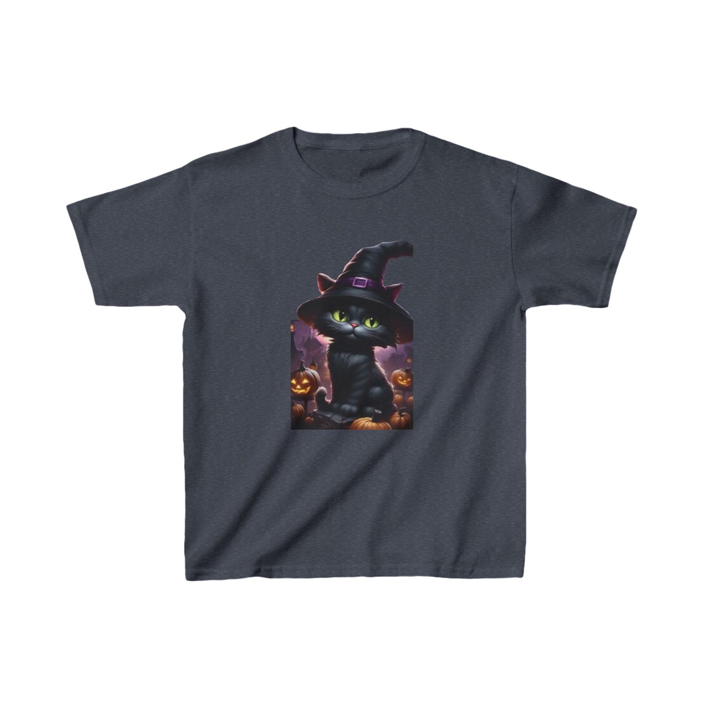 Kids Cute Kitten Halloween T shirt Heavy Cotton Tee 16 colors