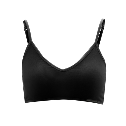 Close-up of Luxury Organic Cotton Spaghetti Strap Bralette fabric, highlighting the soft texture and high-quality organic cotton for a delicate feel.