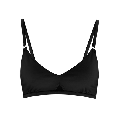 Luxury organic cotton triangle bralette showcasing seamless design and adjustable straps for ultimate comfort.