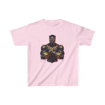 Child’s Unleash Your Inner Hero: Black Panther Unisex Graphic Tee Shirt Kids in soft pink, featuring an eye-catching Black Panther graphic.