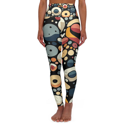 Emerson Belleau High-Waisted Patterned Leggings by Dazzling Dreams Studio showcasing a chic modern design with unique blob shapes, crafted for comfort and style in activewear.