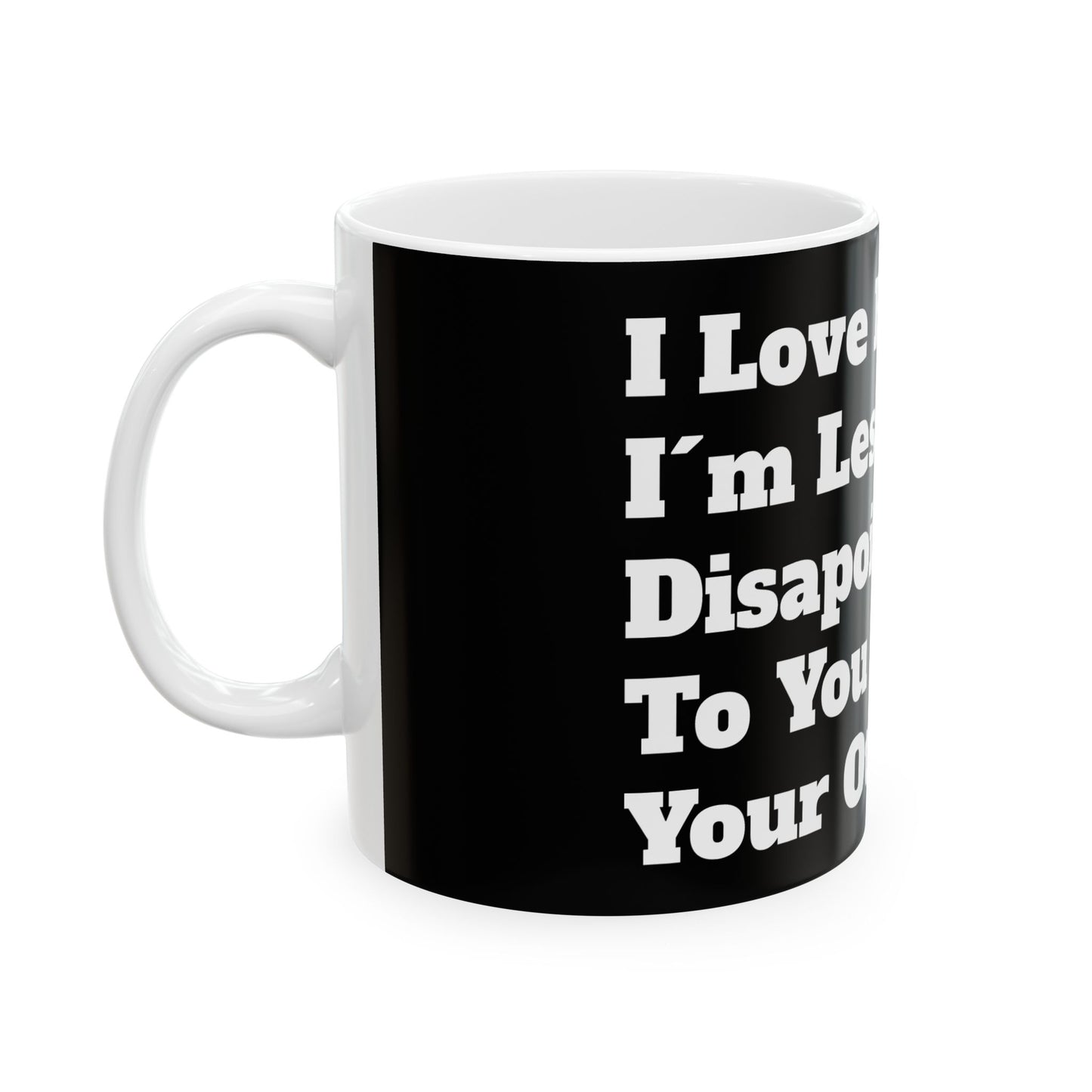 Inappropriate Slogan Ceramic Mug, funny office mug featuring cheeky adult humour for morning coffee.