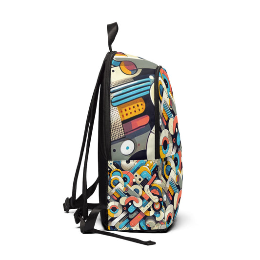 Stylish Vibrant Geometric Backpack showcasing modern artistry and unique abstract patterns by Dazzling Dreams Studio.