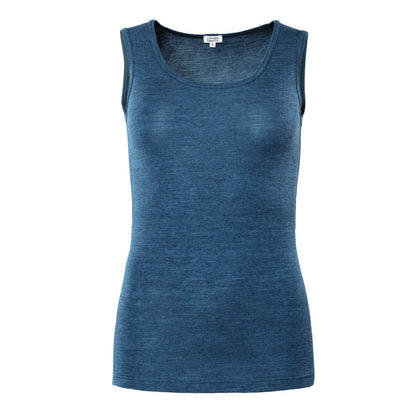 Stylish women's vest beautifully draped to highlight its form-fitting design, perfect for layering in colder weather.