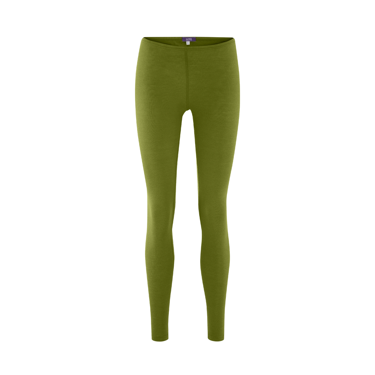 Luxurious women's leggings crafted from 55% organic wool and 45% organic cotton, showcasing a close fit ideal for layering in cooler weather.