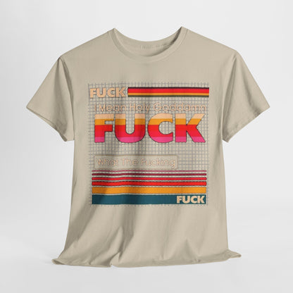 Retro Pop Art Unisex Men´s Women´s Graphic Cotton Funny T-Shirt Tee Vintage featuring bold typography and vibrant retro colours on a soft fabric background, ideal for fashion-forward individuals.