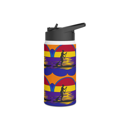 Stylish Fantasy Paddleboarding Stainless Steel Water Bottle with modern design elements and a paddleboarding theme, combining function and elegance for adventurous hydration.