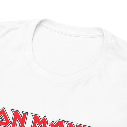 Close-up of the neckline of the Iron Mando Graphic Tee, highlighting the luxurious fabric and quality craftsmanship, perfect for discerning Star Wars fans.