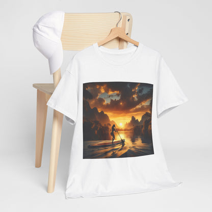 Luxury Paddle Boarding T-Shirt by Dazzling Dreams Studio, featuring a stunning paddleboarding graphic capturing the essence of outdoor adventure.