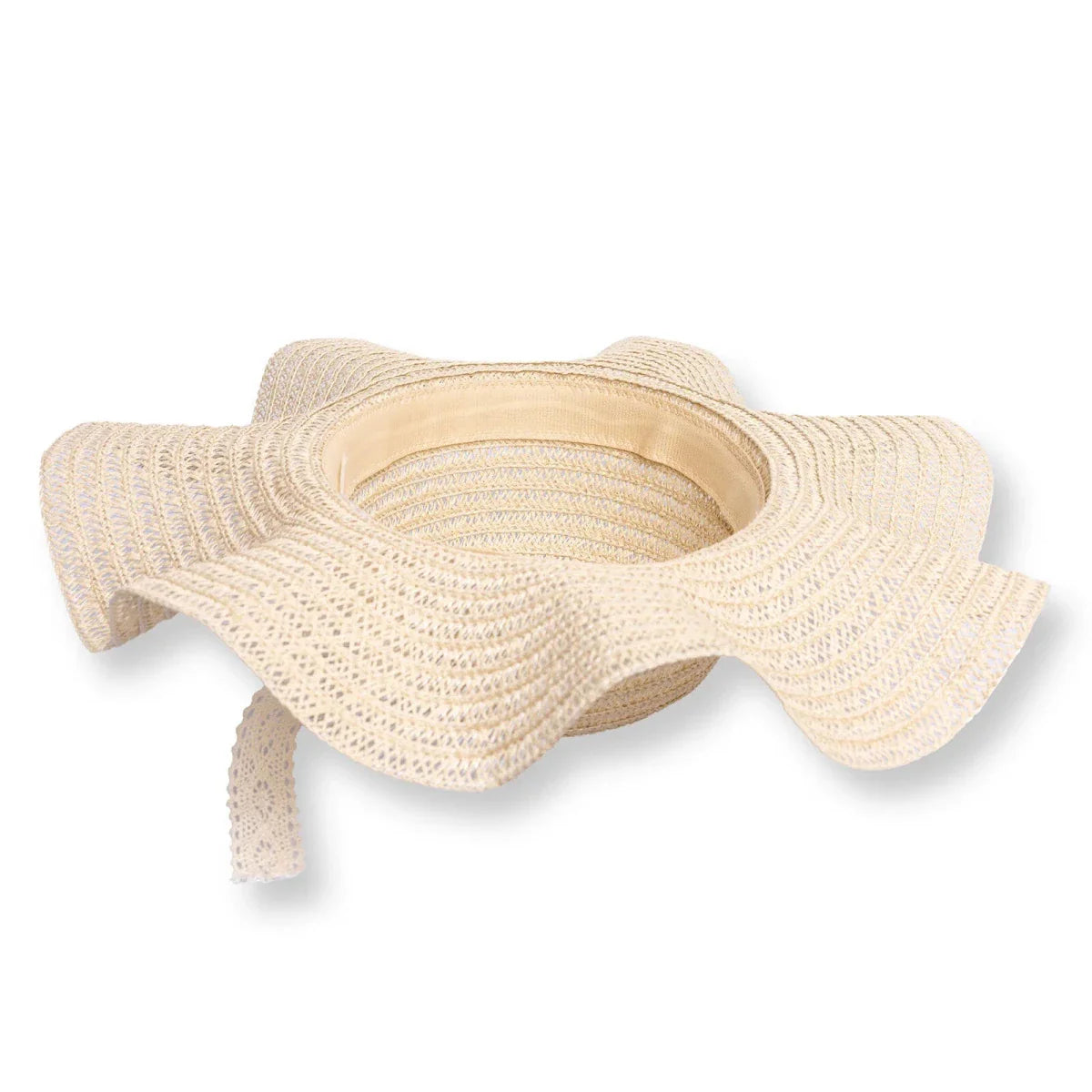 HelloBaby Mom Straw Ribbon Hat - Ecru