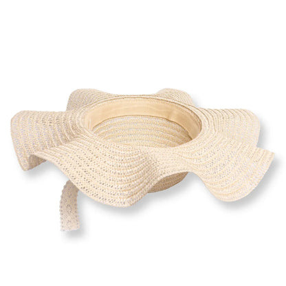 HelloBaby Mom Straw Ribbon Hat - Ecru