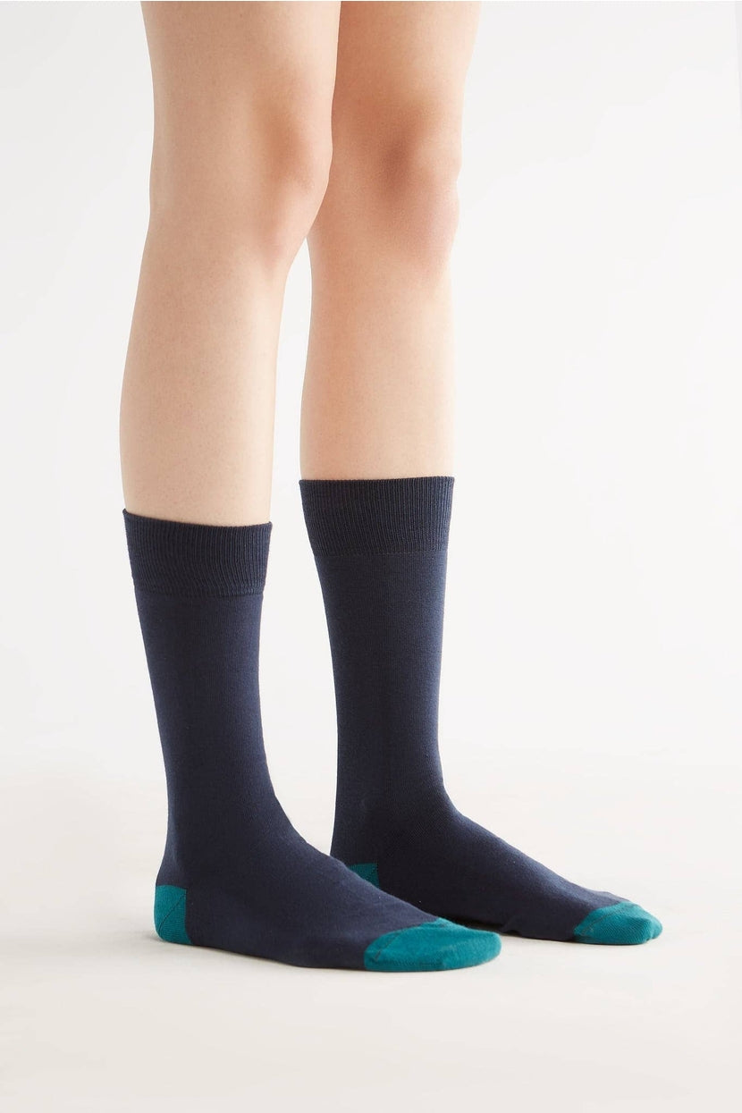 Luxury organic cotton socks in an attractive packaging, emphasising sustainable materials and comfortable design.