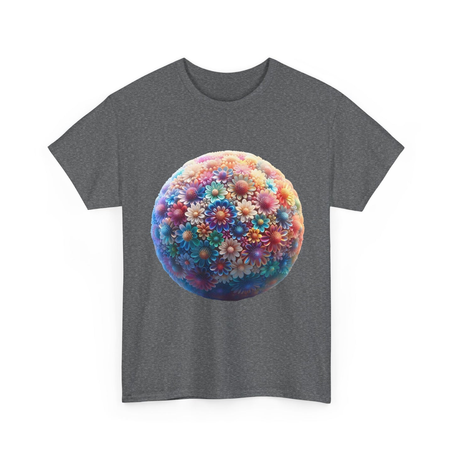 Iridescent Floral Sphere  Unisex Cotton Tee Graphic T Shirt