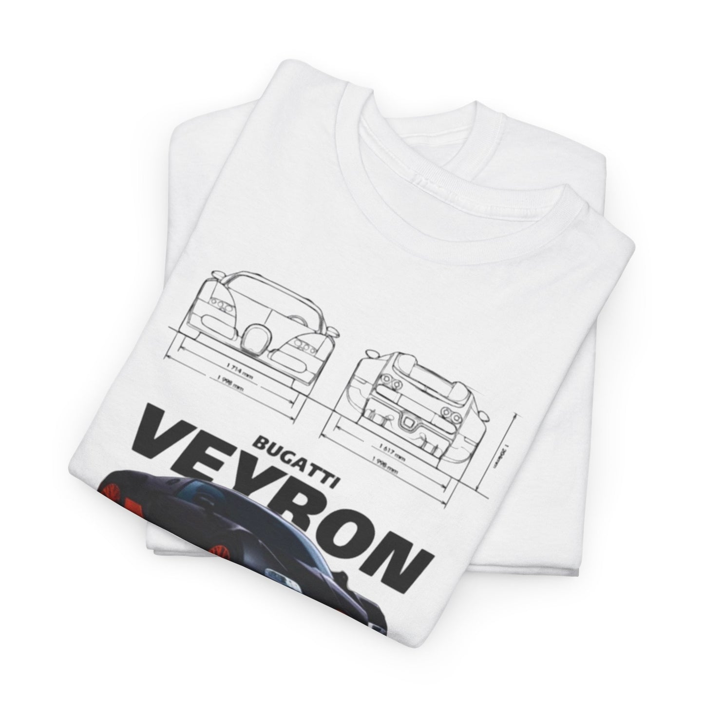 T-Shirt Mens with Bugatti Veyron Design: Technical Drawings & Specs Unisex TEE