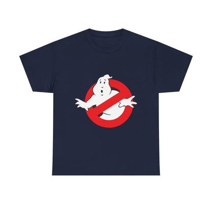 Elegant men's t-shirt in a navy blue shade, featuring the iconic Ghostbusters logo with a distinctive red prohibition circle, perfect for stylish entertainment enthusiasts.
