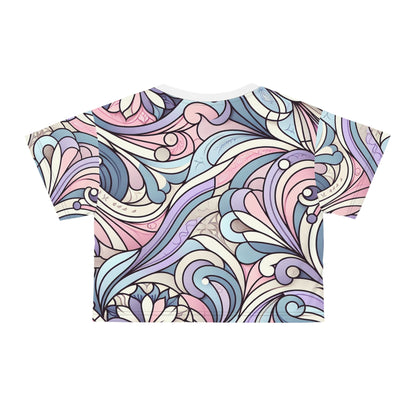 Lifestyle image of the Aria Bellefonte Pastel Crop Top from Dazzling Dreams Studio, perfect for an elegant casual outing or brunch.