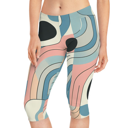 Flexible fit of Luxury Sweat Symphony Fitness Fusion Capri Leggings by Dazzling Dreams Studio, providing exceptional support and flattering shape for active women.