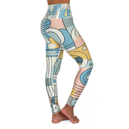 Stylish display of Dazzling Dreams Studio's Pulse Ignition Leggings, an exquisite activewear piece featuring a chic geometric pattern in pastel shades.