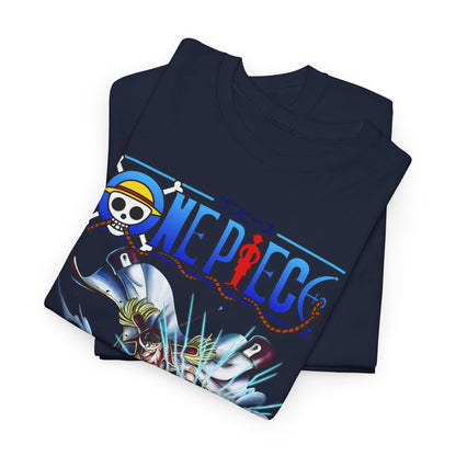Luxurious One Piece Men's T-Shirt featuring Edward Newgate graphic design, showcasing vibrant colours and intricate details, perfect for anime enthusiasts.