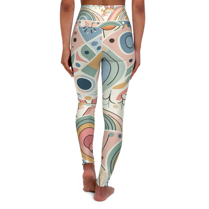 Exceptional comfort of Dazzling Dreams Studio's vibrant pastel leggings, highlighting their stretchy fabric suitable for workouts and casual wear.