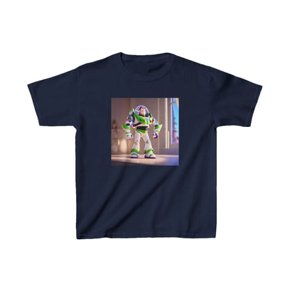 Stunning Kids Buzz Lightyear Heavy Cotton T-Shirt in navy, featuring iconic Buzz Lightyear design, perfect for young space adventurers.