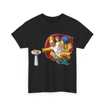 Luxurious black The Simpsons Creation of Adam Graphic T-Shirt featuring the beloved characters in a whimsical artistic rendition, ideal for casual and trendy outfits.