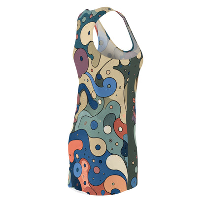 Outdoor scene featuring the Vivienne Clairmont Racerback Dress by Dazzling Dreams Studio, perfect for summer occasions with its stylish and vibrant colours.