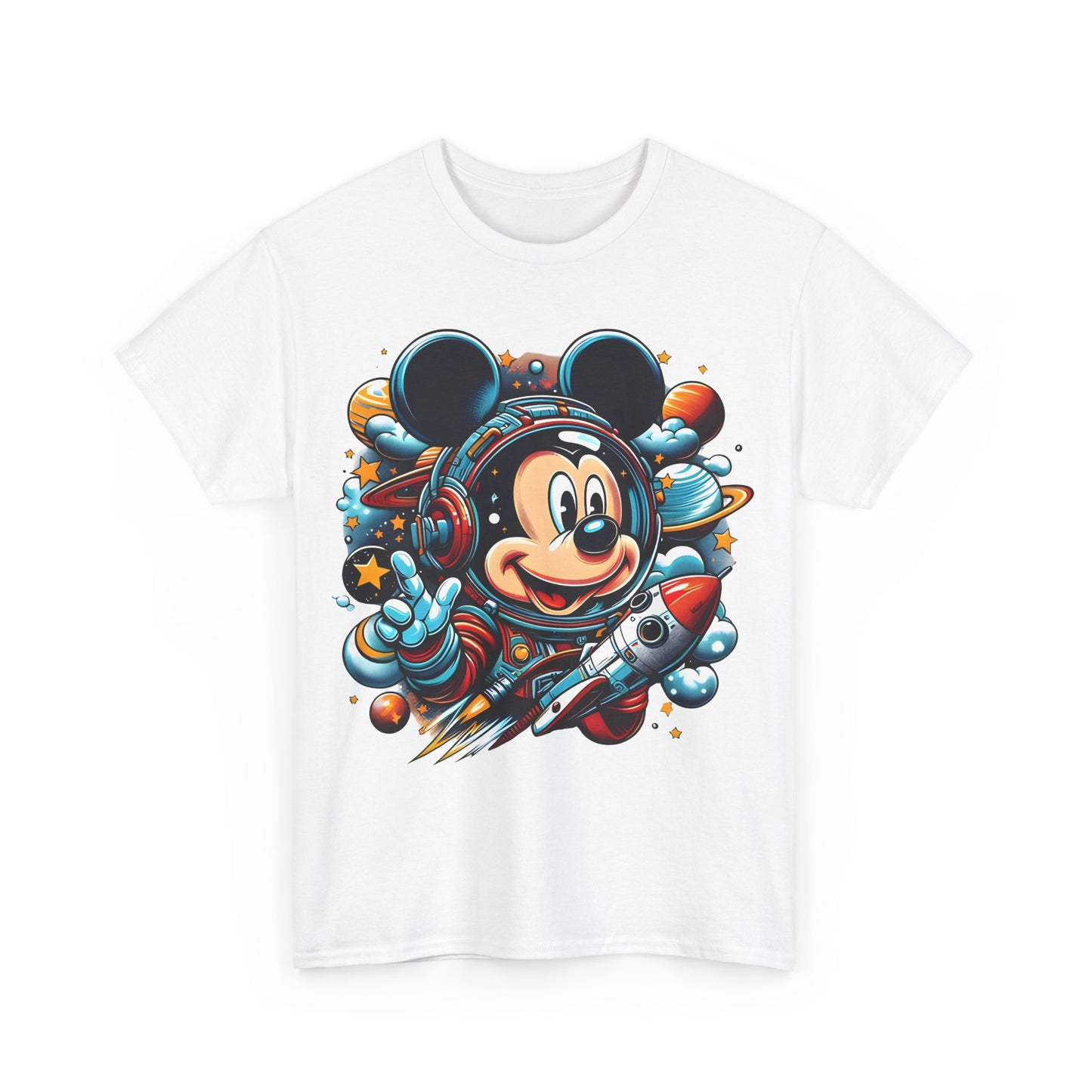 Blast Off with Mickey Astronaut Graphic Unisex Graphic Tee Shirt