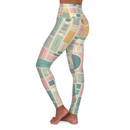 Luxurious pastel abstract leggings from Dazzling Dreams Studio, combining comfort and style for fitness enthusiasts, perfect for yoga or casual outings.
