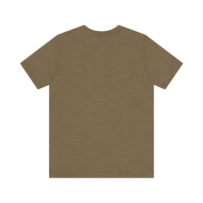 Back view of the Sabrina Carpenter Inspired Unisex Short Sleeve Tee in a rich brown shade, highlighting the sleek and elegant design, perfect for a fashionable wardrobe.