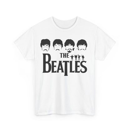 Front view of The Beatles Unisex Graphic Cotton T-Shirt in pristine white, featuring the iconic Abbey Road logo, perfect for music aficionados.