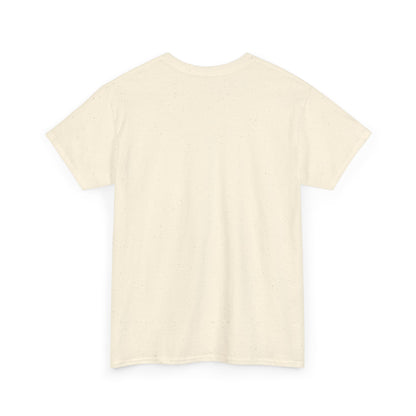 Back view of the Epic Pie Chart Graphic Tee featuring a minimalist design with a cream-coloured base, crafted from high-quality fabric for luxury casualwear.