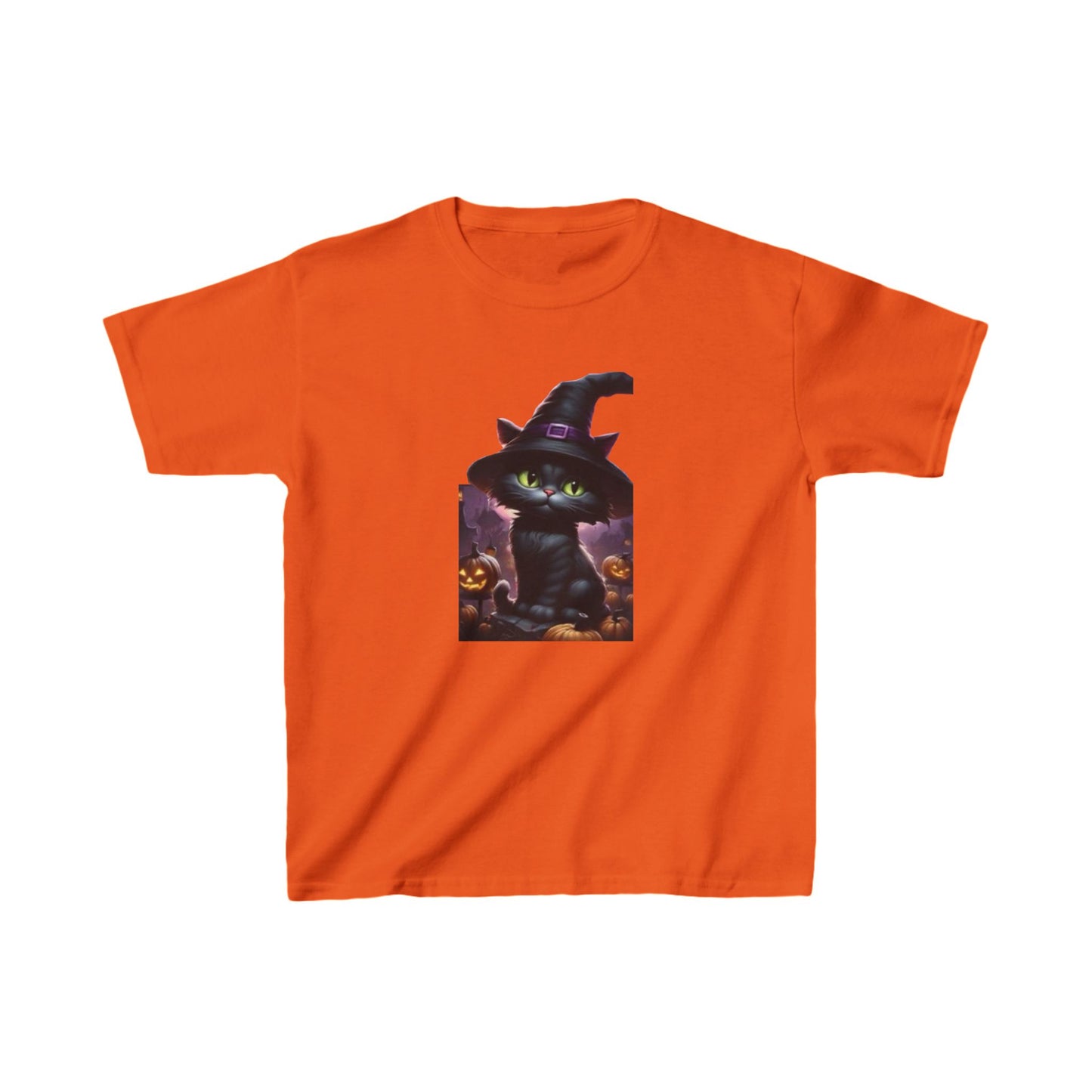 Kids Cute Kitten Halloween T shirt Heavy Cotton Tee 16 colors