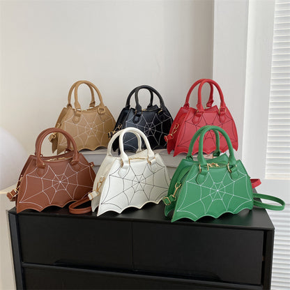 Halloween Spider Web Saddle Bags Fashion Personality Crossbody Shoulder Bag With Handle - Assortment of stylish saddle bags in multiple colours, featuring a striking spider web design for a fashionable look.