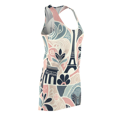 The elegant Leonardo Bellucci Paris Dress displayed beautifully to highlight its modern pattern and feminine grace.