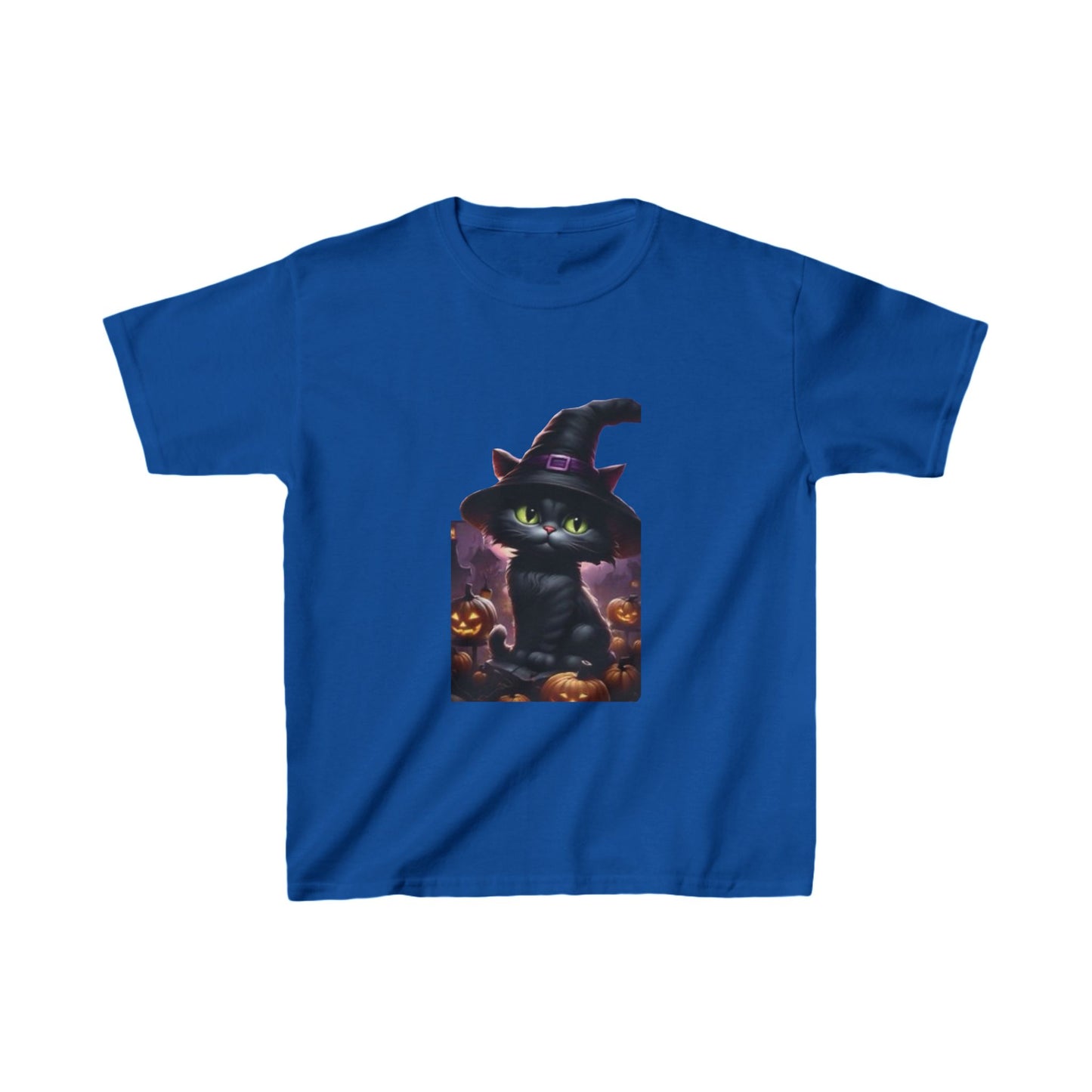 Kids Cute Kitten Halloween T shirt Heavy Cotton Tee 16 colors