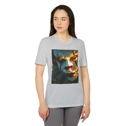 Elegant Adidas Unisex Halloween Pennywise Cute T-shirt featuring a vibrant graphic design of the iconic Pennywise character, perfect for festive occasions and horror enthusiasts.