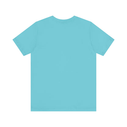 Sabrina Carpenter Inspired Unisex Short Sleeve Tee in a vibrant turquoise, featuring a sleek back design for a chic look.