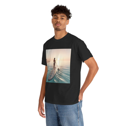 Stylish Dazzling Dreams Paddle Board T-Shirt, ideal for sports enthusiasts and casual wear, adorned with a stunning paddleboarding graphic, from Dazzling Dreams Studio.