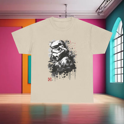 Luxury Star Wars Stormtrooper Graphic T-Shirt showcased in a stylish urban setting, made from premium cotton for ultimate comfort.