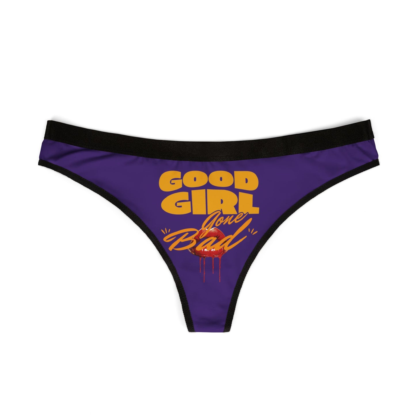 BAD GIRL REVEALED CHEEKY THONG SULTRY LIPS DESIGN NAUGHTY