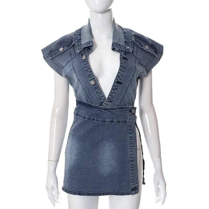 womens Fashion Chloe Denim Skirt Set