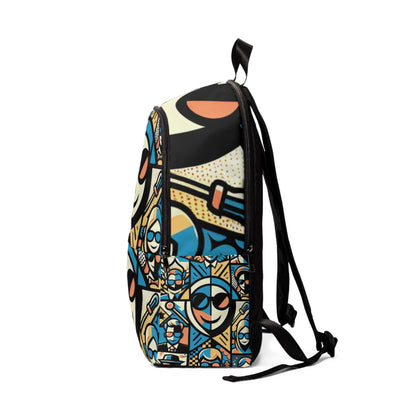 Close-up of the vibrant cartoon imagery on the Pop Art Backpack by Dazzling Dreams Studio, embodying modern sophistication and creativity.