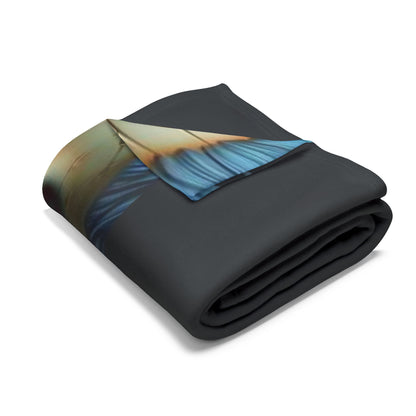 Sleekly rolled Decorative and Warm Halloween Spooky Arctic Fleece Blanket, highlighting its vibrant colours and soft texture, ideal for cozying up during the Halloween season.