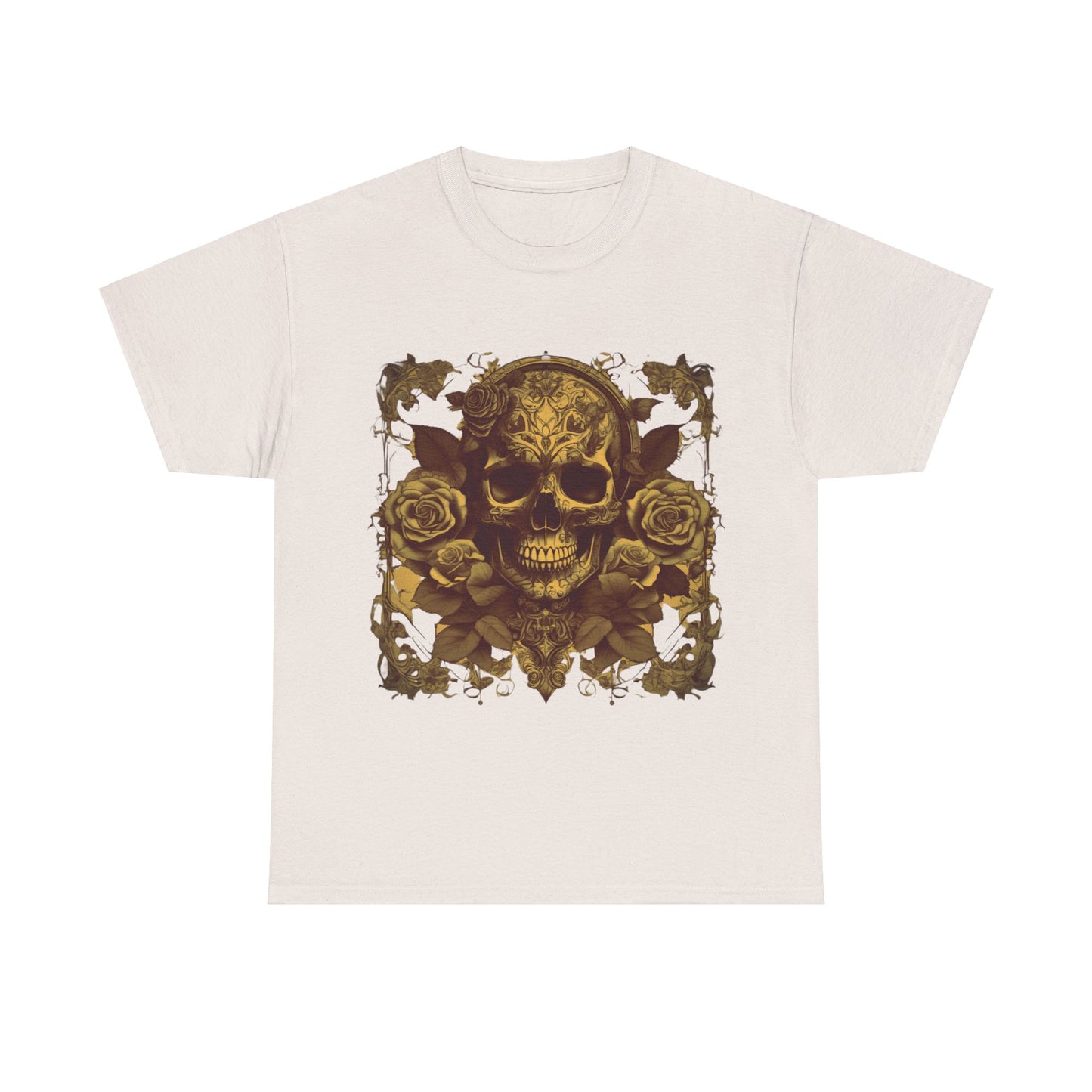 Skulls and Roses Cotton Tee, Unisex Graphic Shirt, 7 color choice