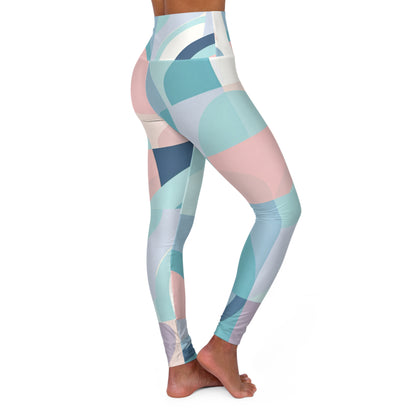 Luxurious Modern Elegance Pastel Leggings from Dazzling Dreams Studio, showcasing soft pastel colours and intricate geometric patterns for a chic activewear statement.