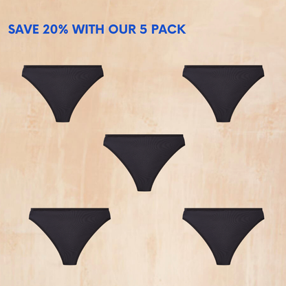 Detailed view of the innovative four-layer gusset of the Gracie Leakproof Thong, designed for optimal absorbency and elegance.