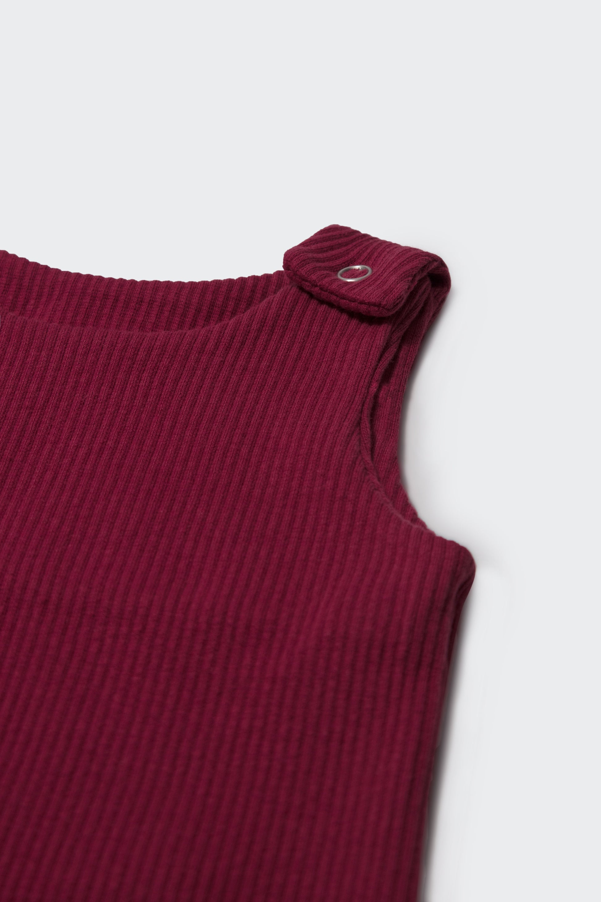 Chic baby dungarees by DreamBuy in rich claret red, designed for sensitive skin and perfect for stylish occasions or everyday wear.