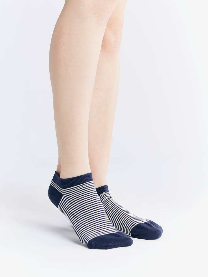 Luxury Organic Cotton Trainer Socks folded neatly, demonstrating superior quality and eco-friendly materials.