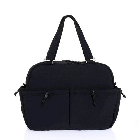 Baby Mom Quilted Shoulder Bag – Black